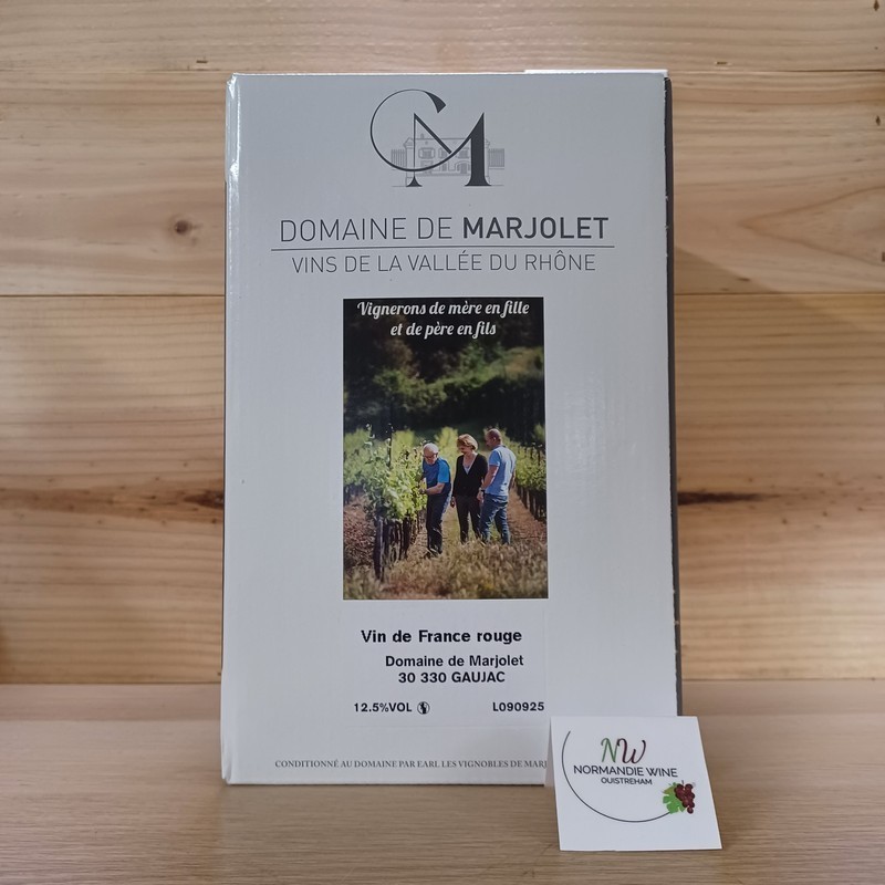 5L VIN DE FRANCE ROUGE - MARJOLET - CUVEE DU VIGNERON